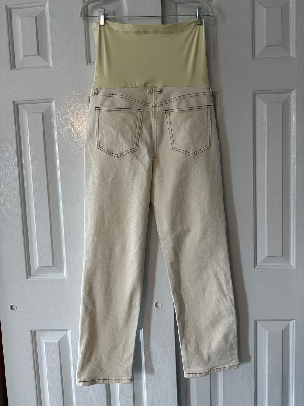 Pinkblush Cream Maternity Jeans - 29 - Picture 3 of 9